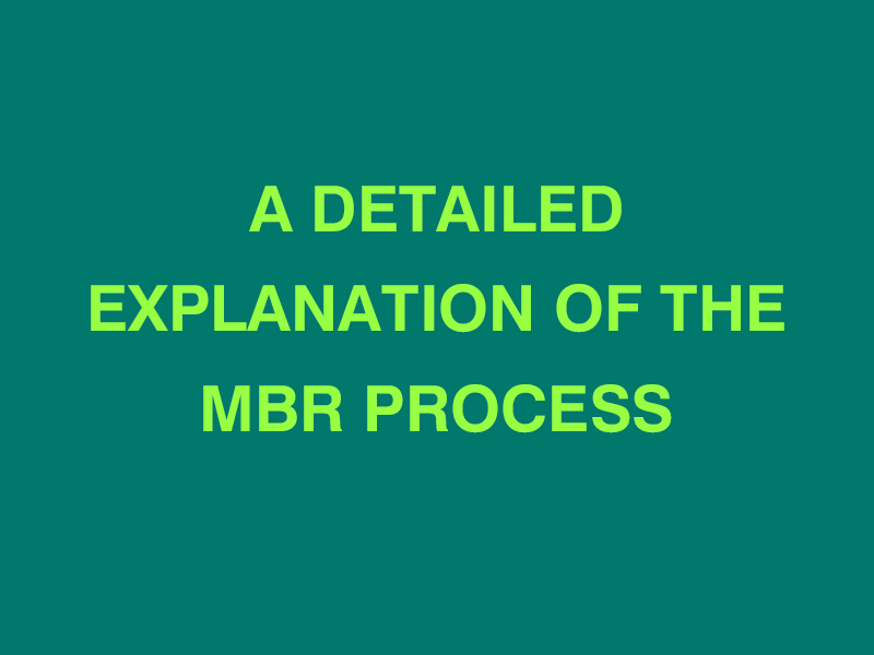 A detailed explanation of the MBR process control process!